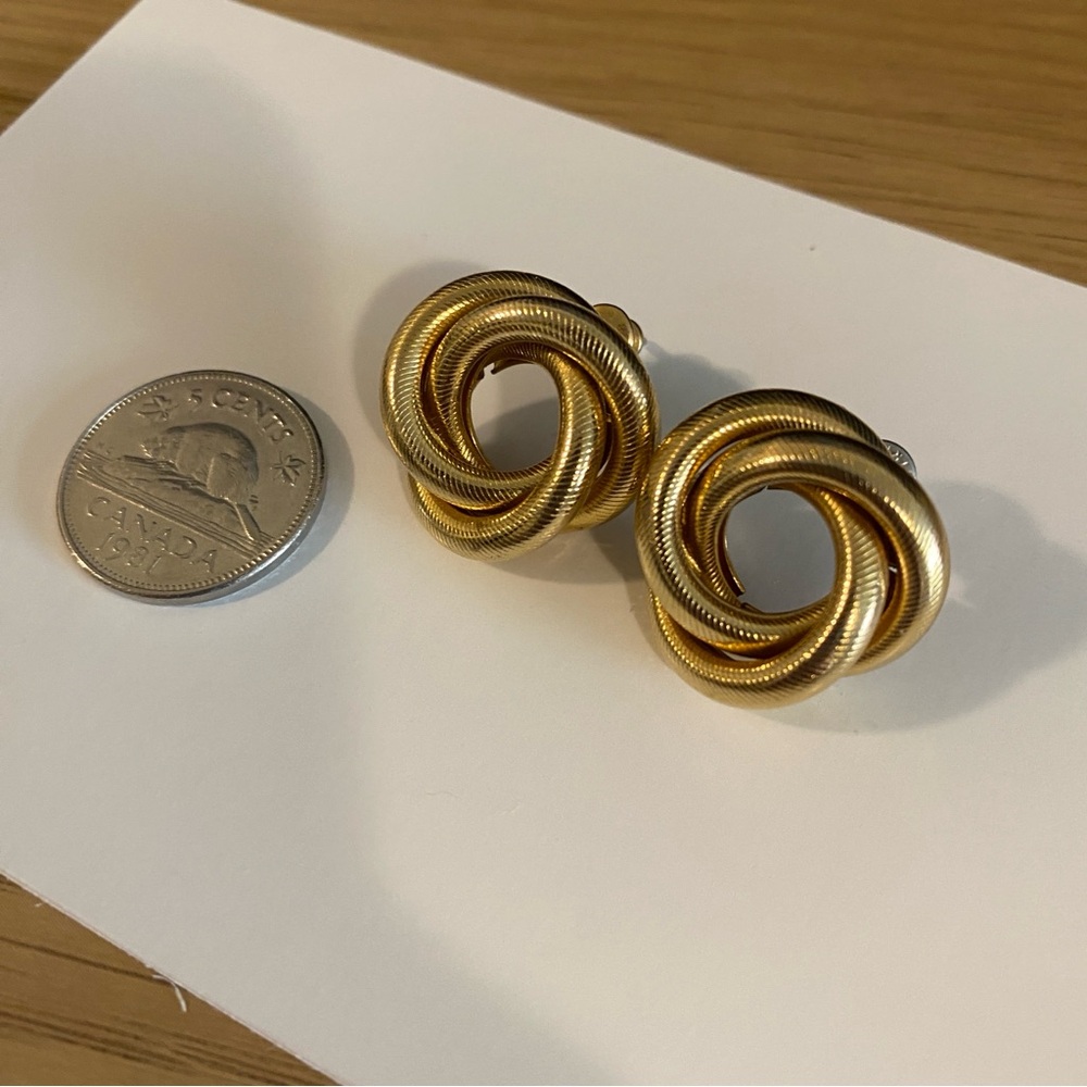 Vintage Gold Stud Statement Earrings